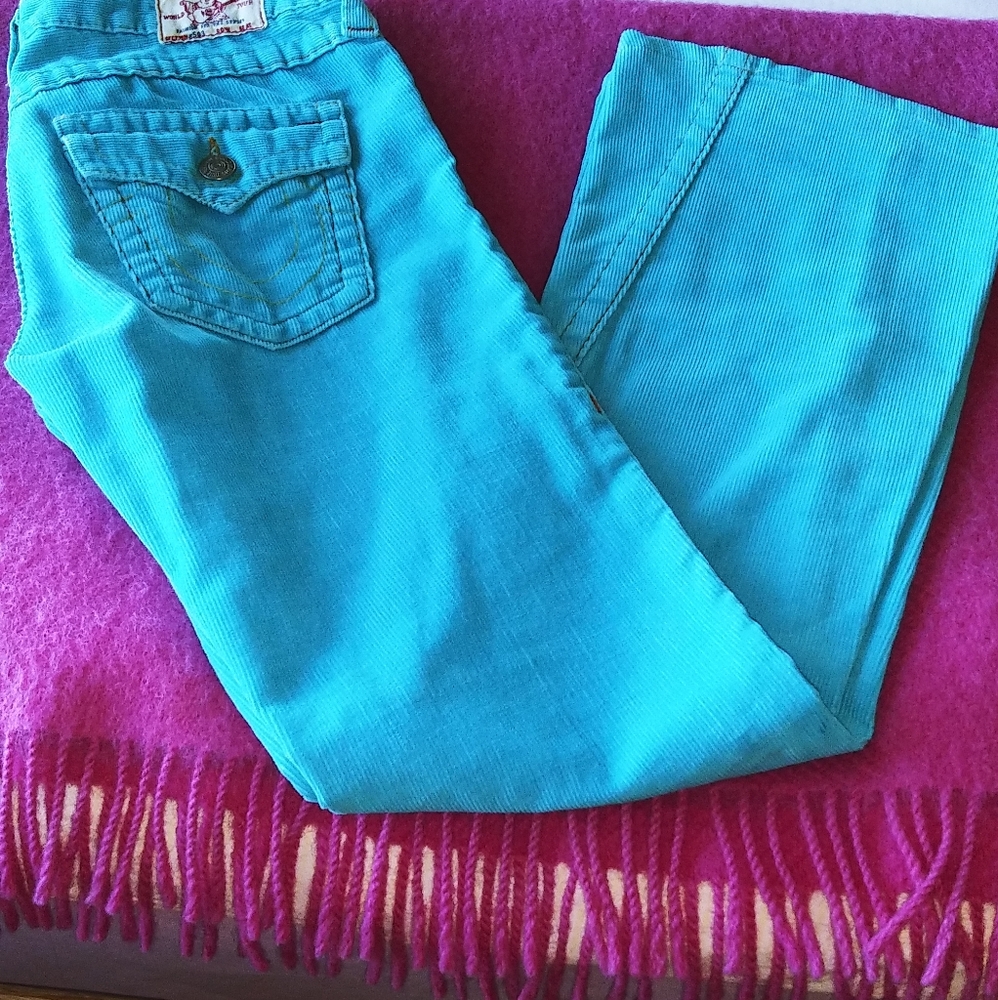 True religion turquoise corduroy